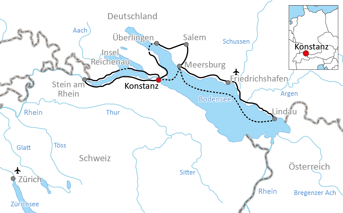 Stern-Radtouren ab Konstanz am Bodensee