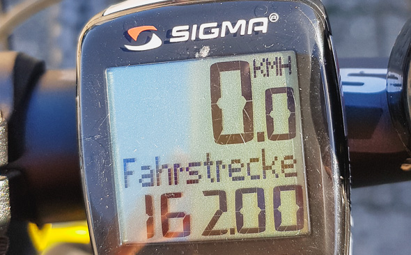genau 162km abgeradelt