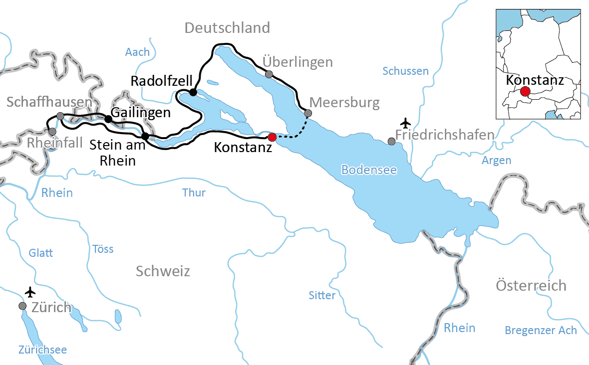 Radtour um den Untersee und zum Rheinfall