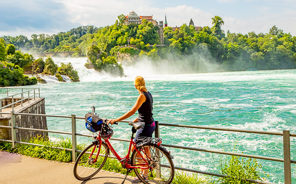 Schaffhausen, Rheinfall, Radler