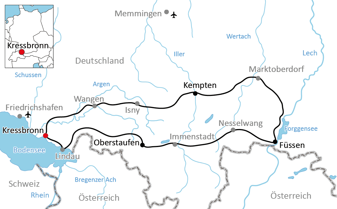 Sportliche Allgäu-Runde mit dem Rad