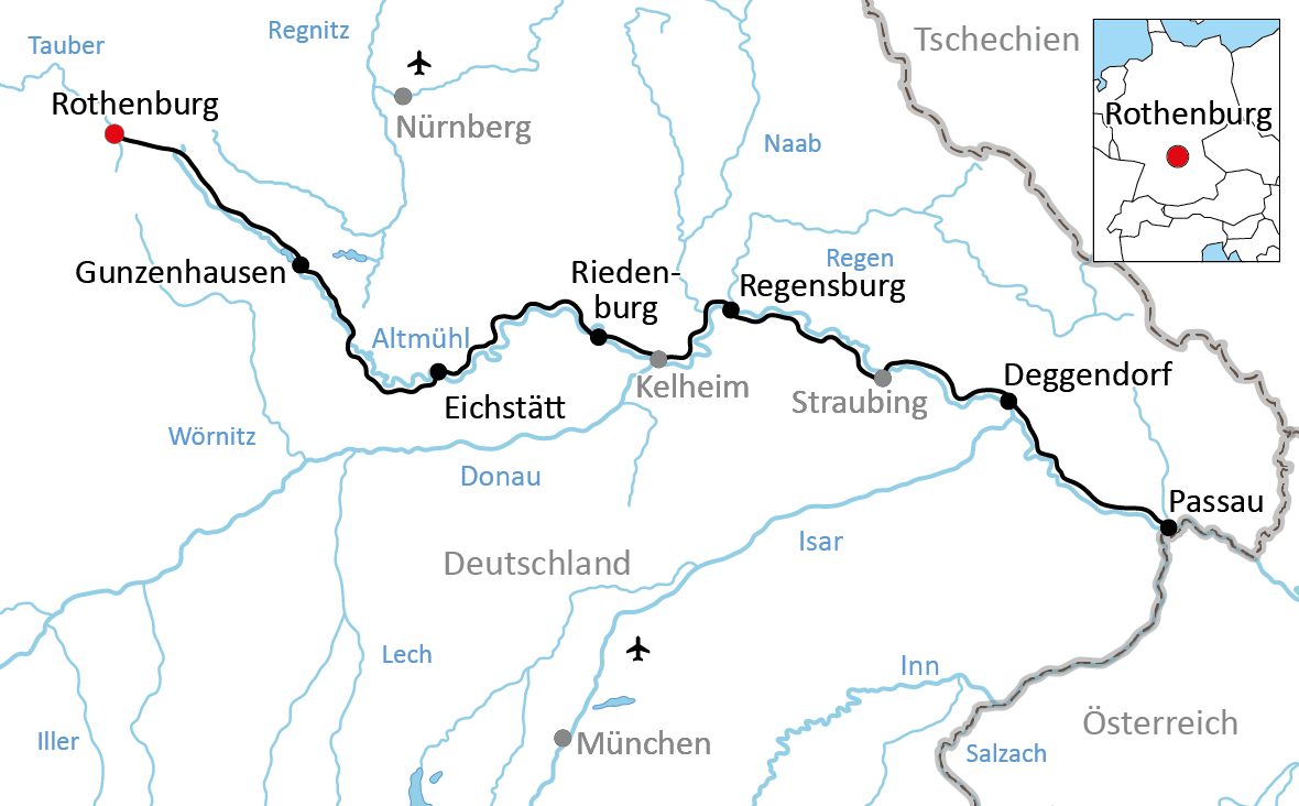 Sportliche Altmühl- und Donau-Radtour