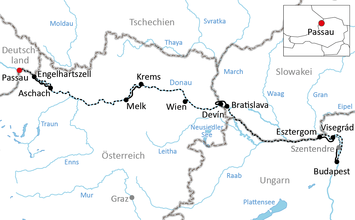 Mit Rad und Schiff von Passau nach Budapest