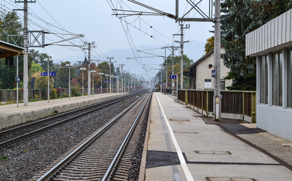 Drau-Radweg, Bahnhof Krumpendorf