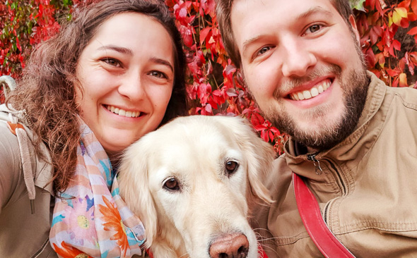 Elisabeth, Manuel und Hund Frida