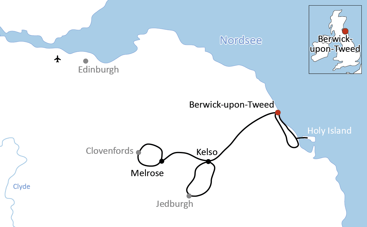 Radtour durch die Scottish Borders