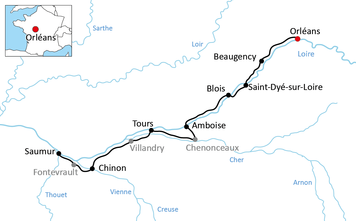 Radtour an der Loire von Orléans nach Saumur