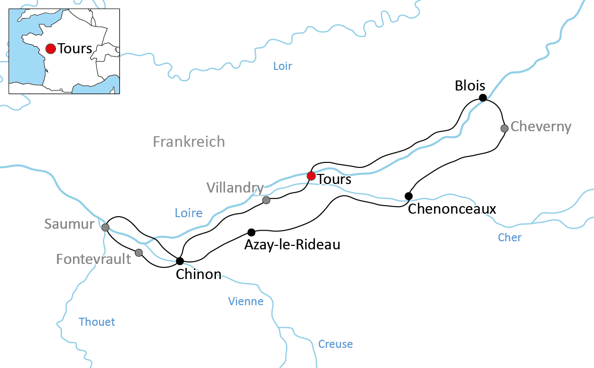 Die Schlösser der Loire per Rad