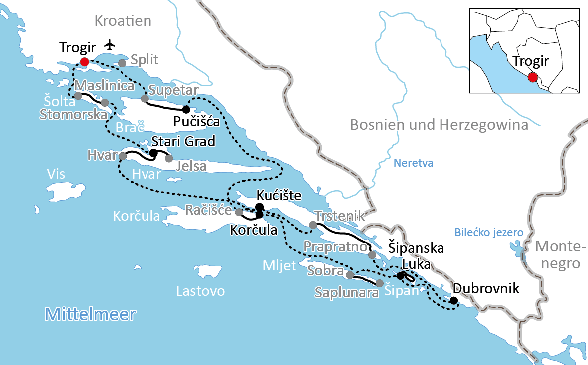 Inselhüpfen in Süd-Dalmatien