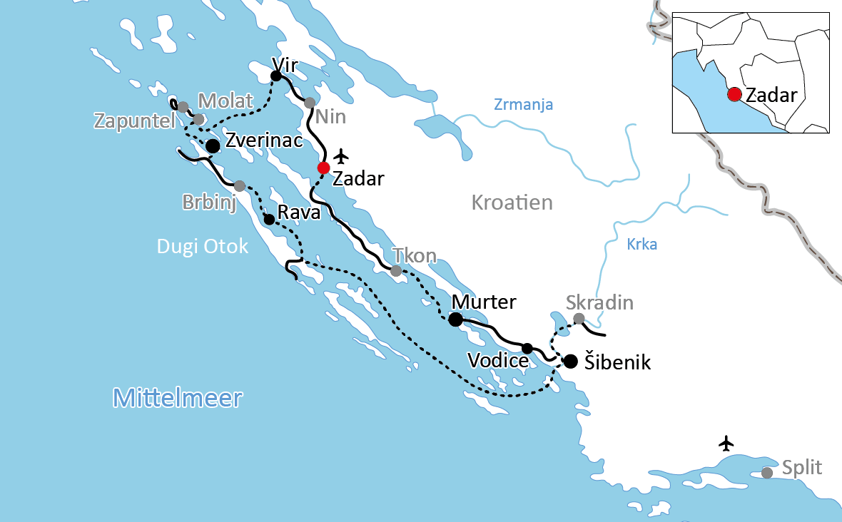 Rad-Kreuzfahrt in die Nationalparks von Dalmatien
