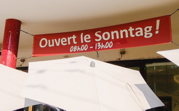 Ouvert le Sonntag!