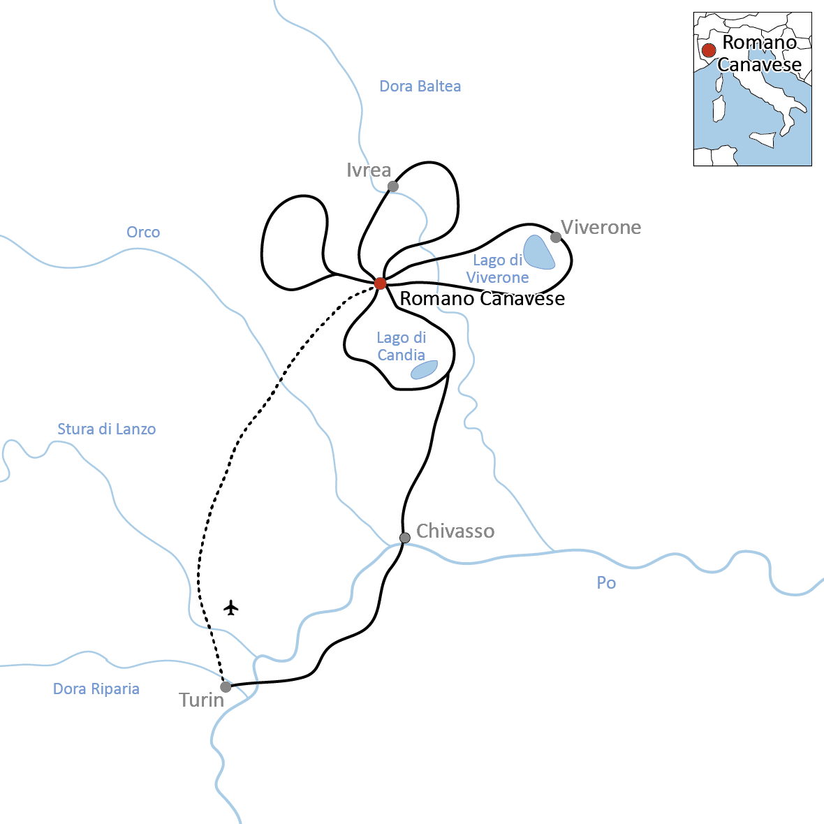 Stern-Radtour im Piemont