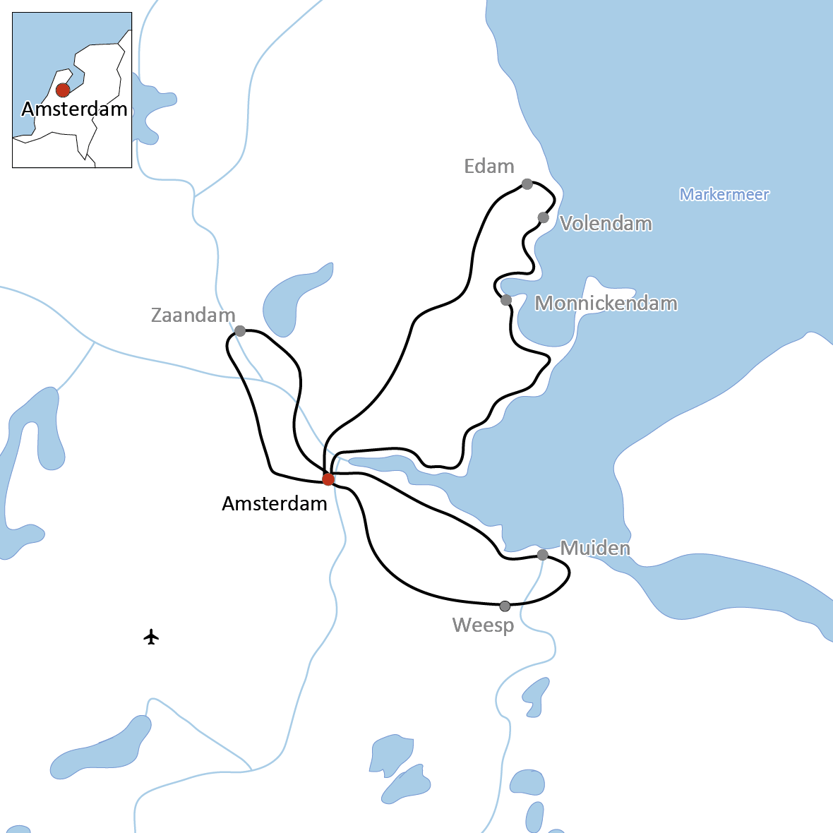 Stern-Radtour rund um Amsterdam