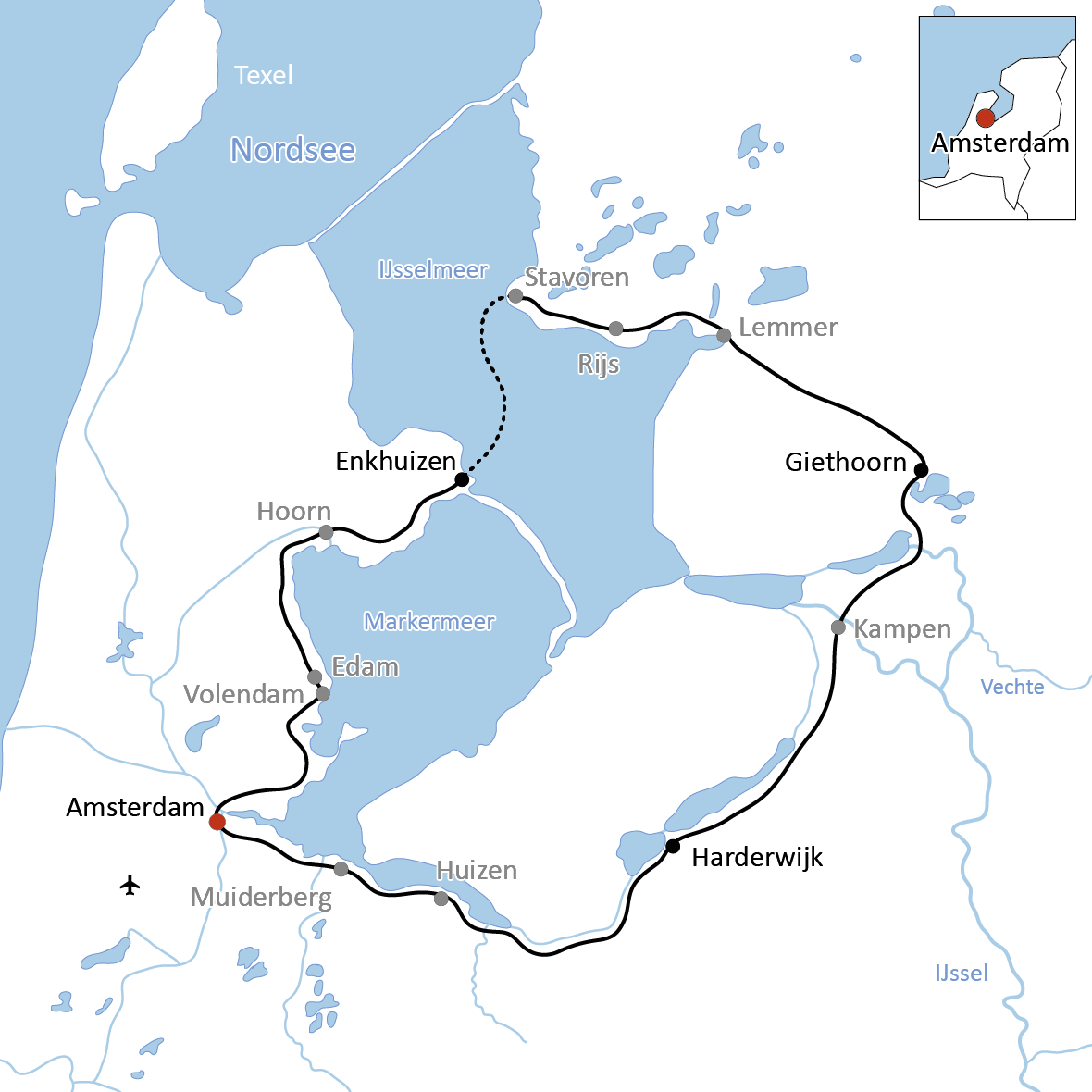Sportliche IJsselmeer-Runde auf dem Rad
