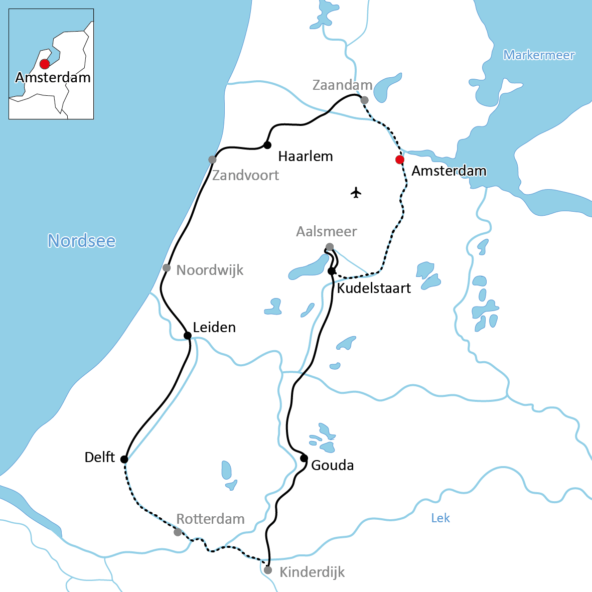 Per Schiff und Rad durch Holland