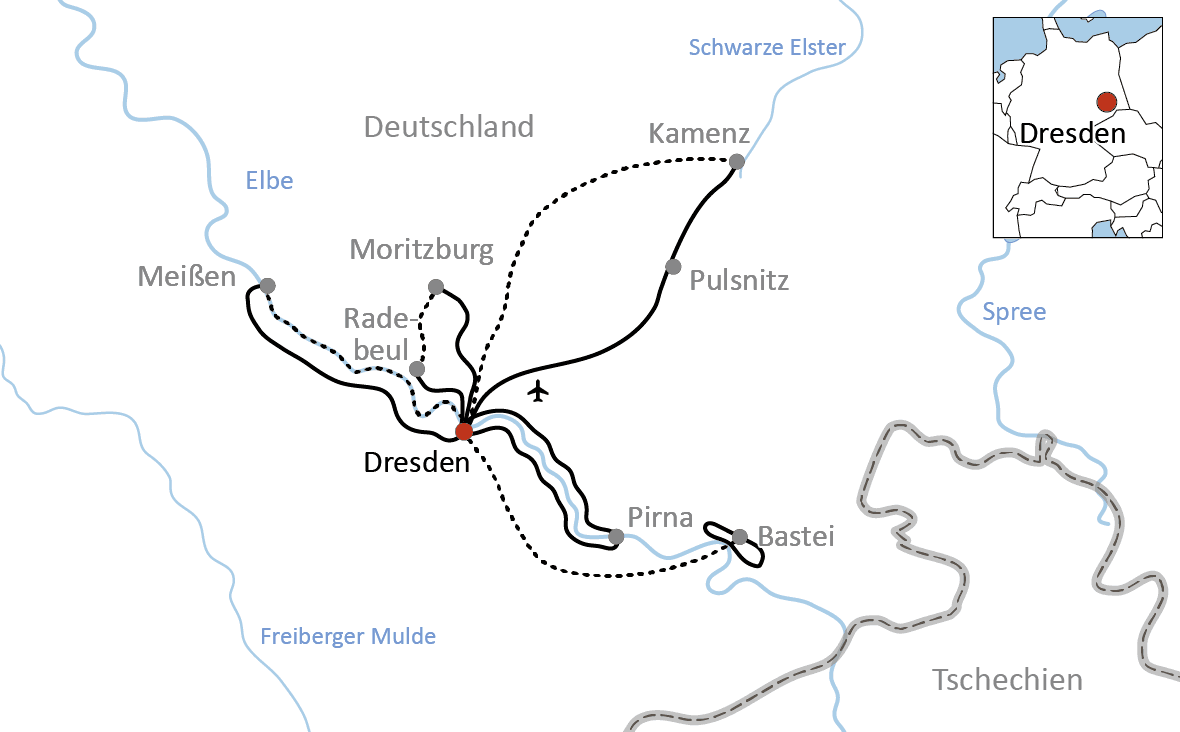 Radtouren rund um Dresden