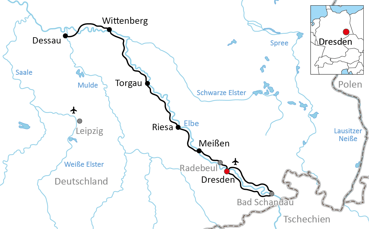Elbe-Radtour von Dresden nach Dessau
