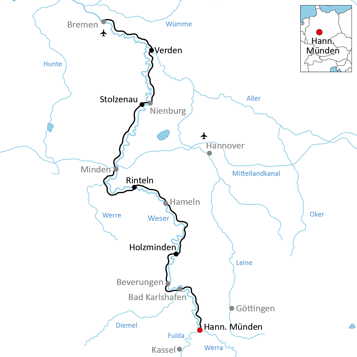 Radtour an der Weser für Sportliche
