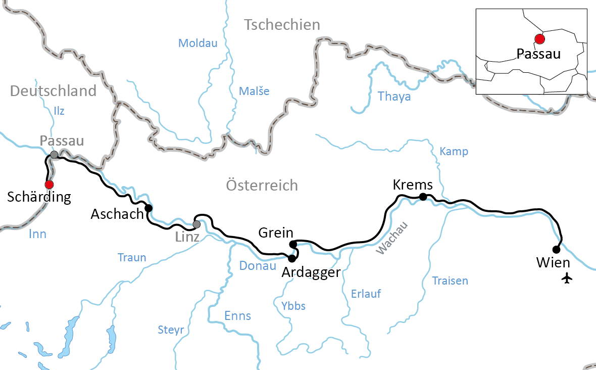 Sportliche Radtour an der österreichischen Donau