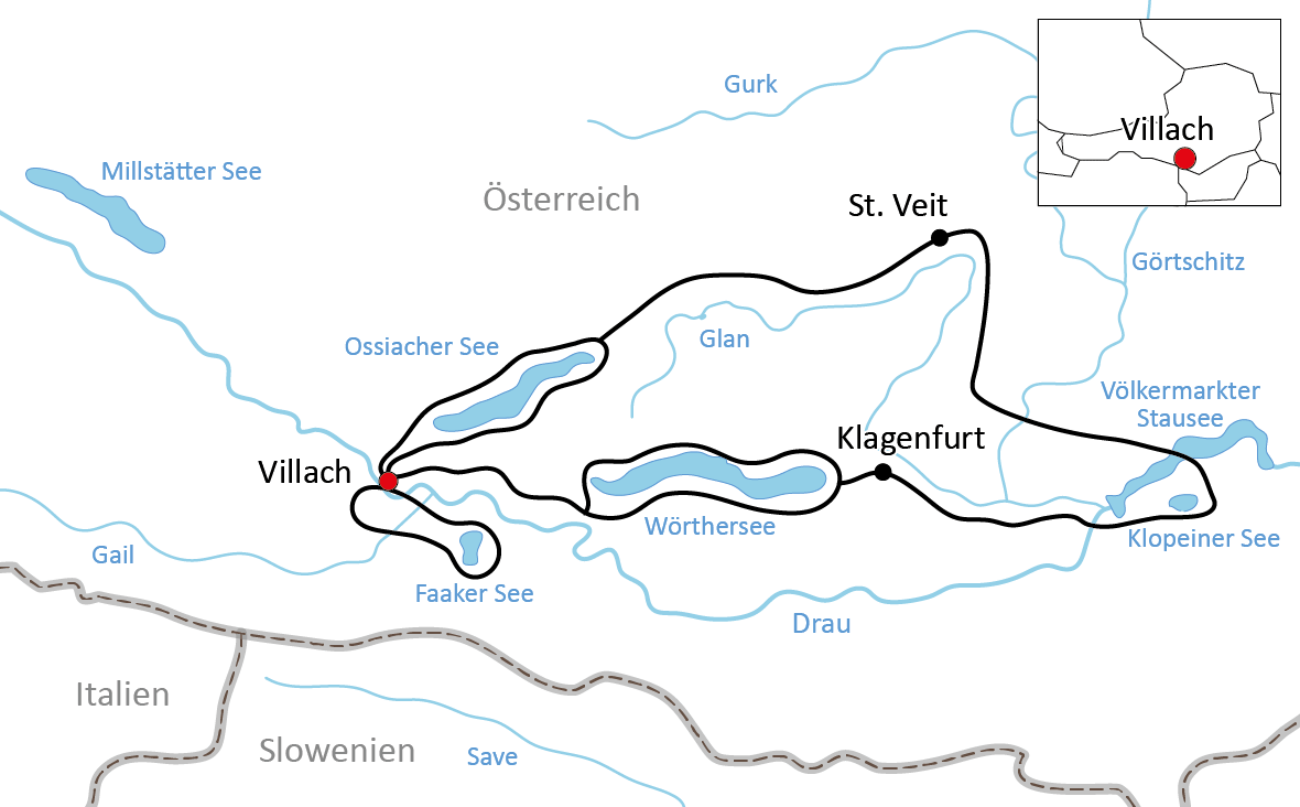 Radtour rund um die Kärntner Seen