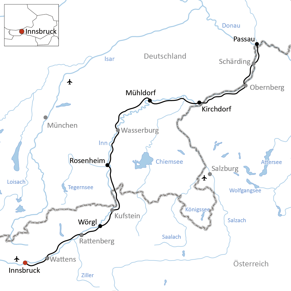 Radtour am Inn für Sportliche