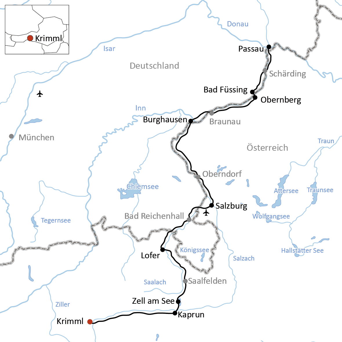Radtour von den Hohen Tauern nach Passau
