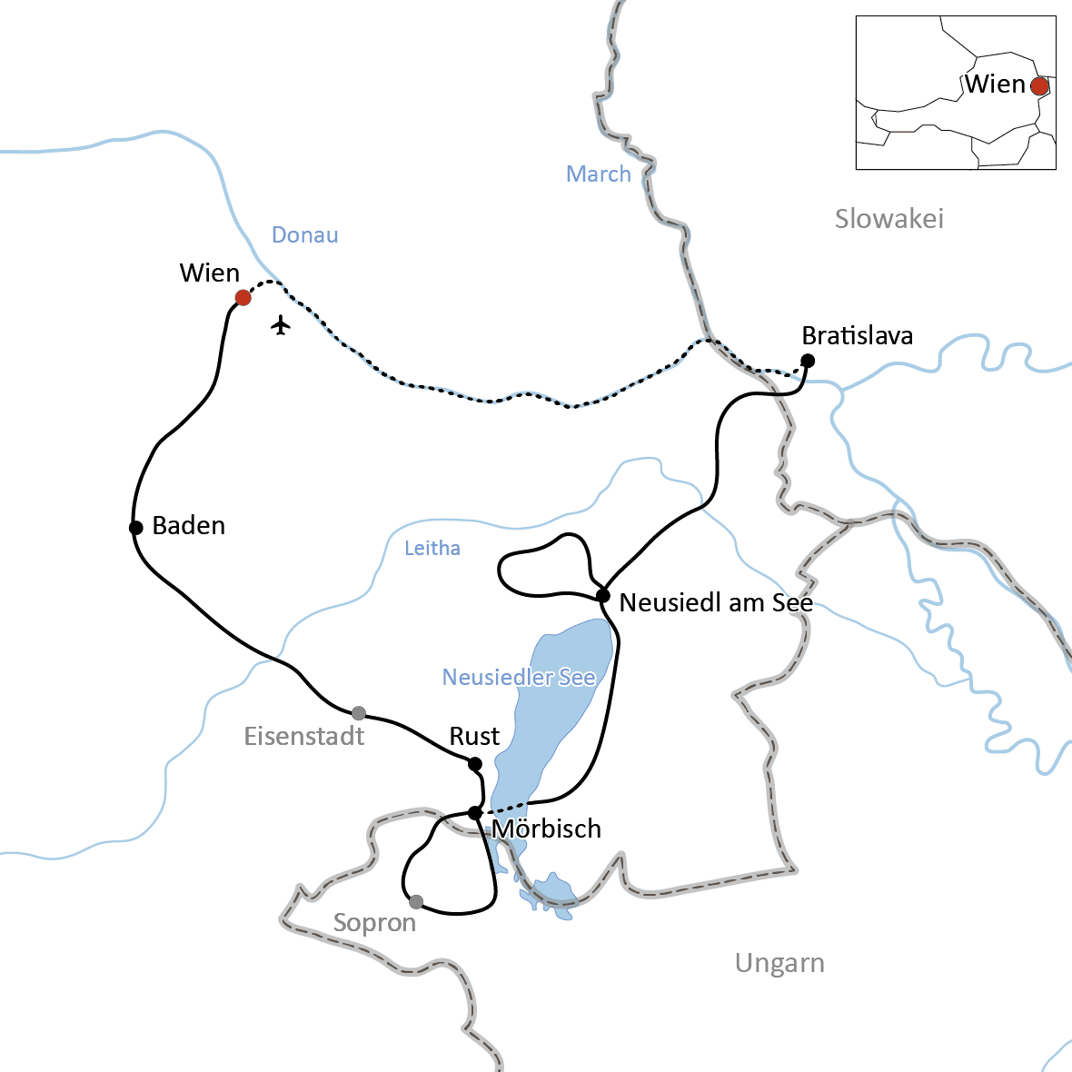 Radtour zum Neusiedler See