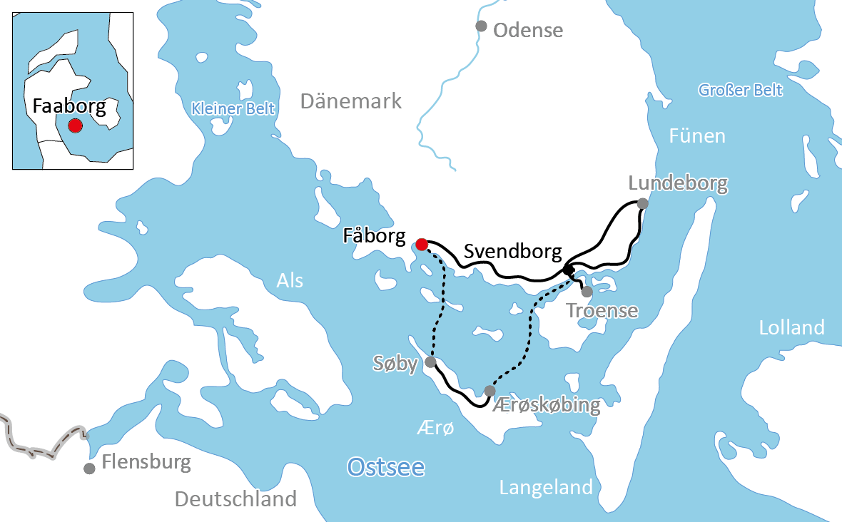 Karte zur Radtour rund um Ærø