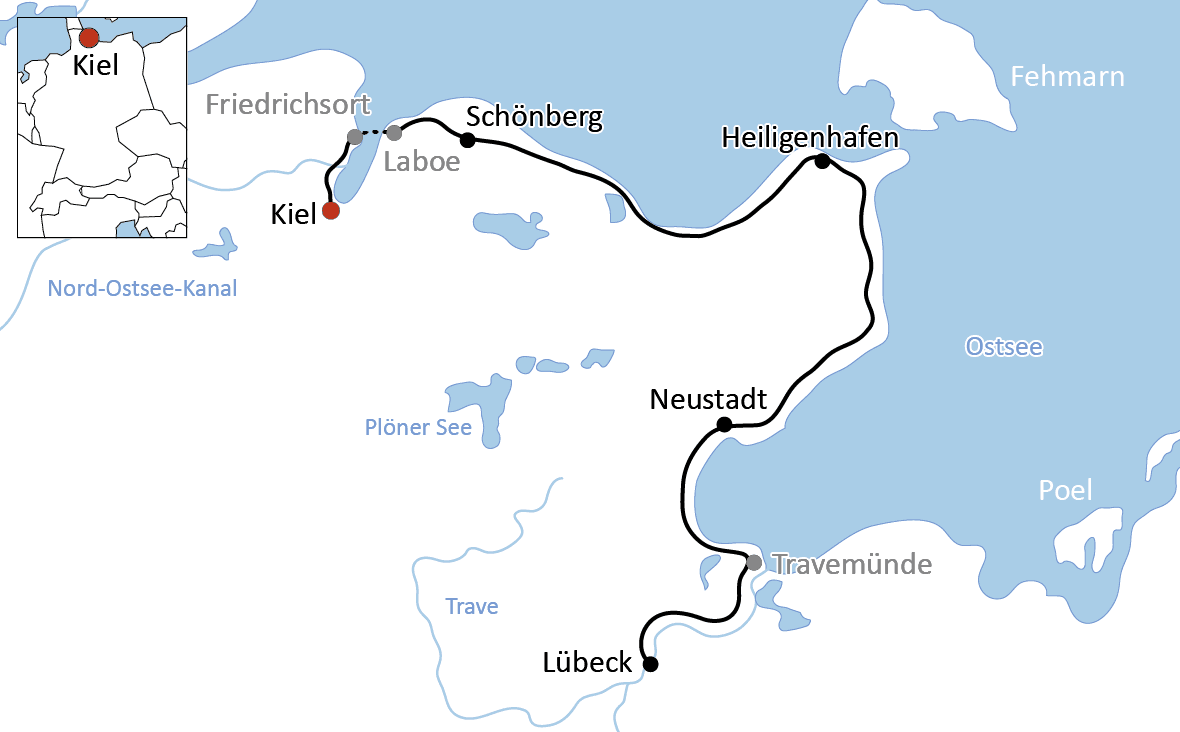 Radtour an der Ostsee von Kiel nach Lübeck
