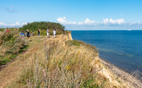 Steilküste Boltenhagen, Meer, Radler