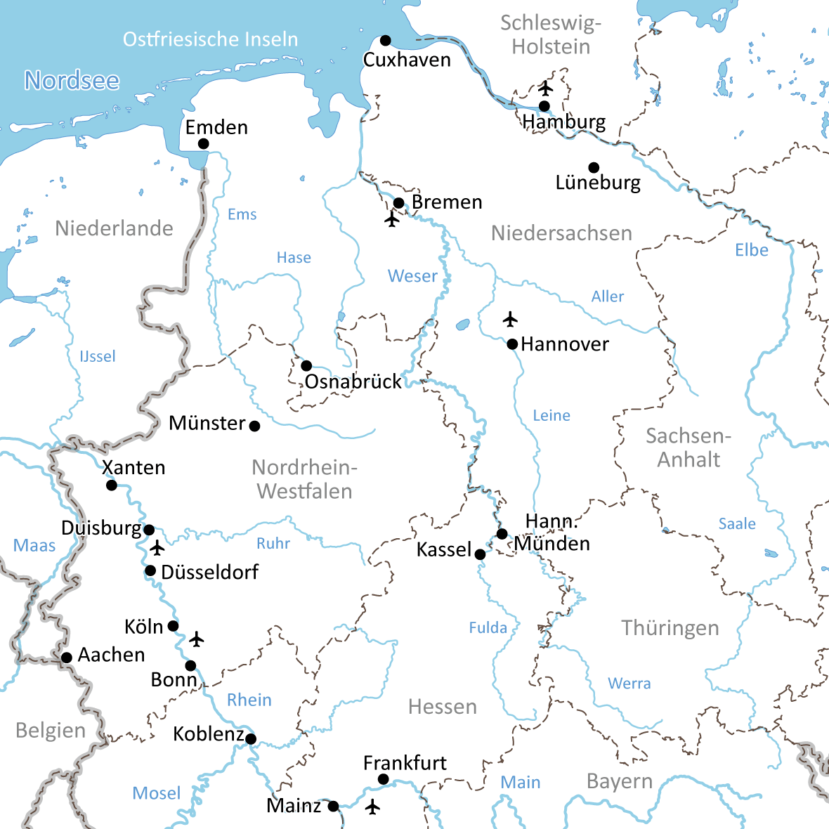 Radreisen in Niedersachsen und Nordrhein-Westfalen