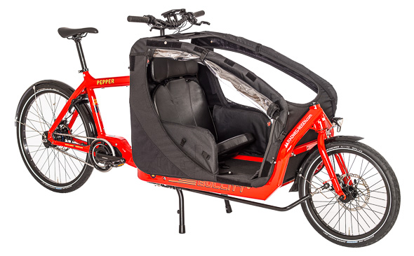 E-Lastenrad mit zwei Kindersitzplätzen