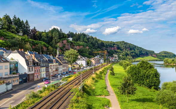 Saar-Radweg, Bahnlinie in Trier