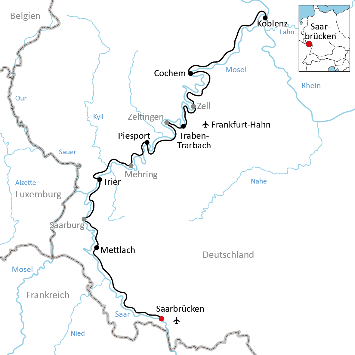 Der Saar- und Mosel-Radweg