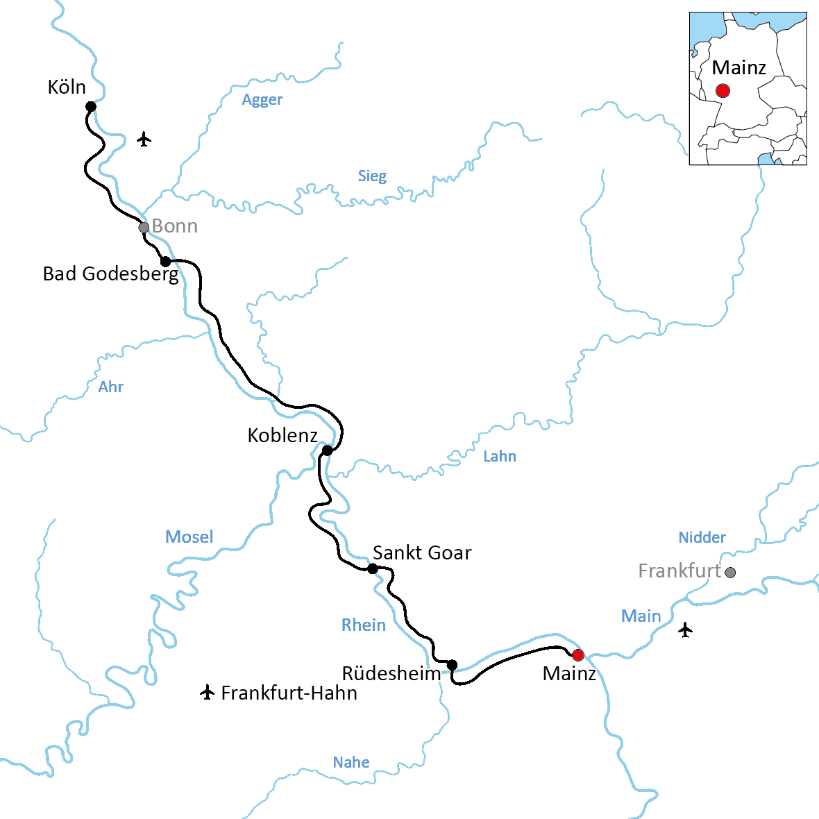 Radtour durch das Mittelrheintal
