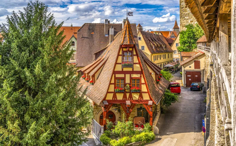Gerlachschmiede und Stadtmauer in Rothenburg ob der Tauber