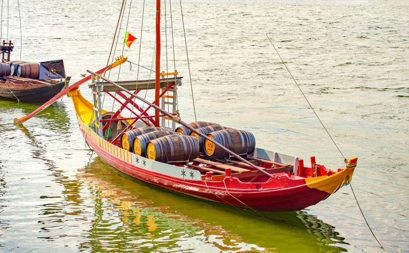 Transport der Weinfässer