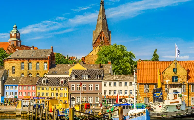 Flensburger Hafen mit Marienkirche
