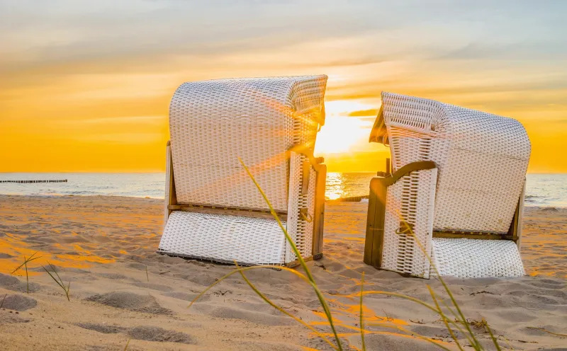 Sonnenuntergang am Strand bei Zingst