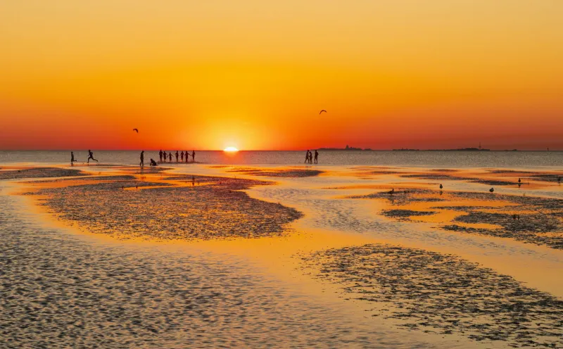 Sonnenuntergang im Wattenmeer