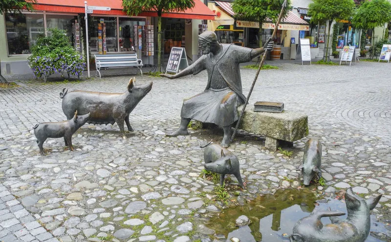 Brunnen am Saumarkt in Wangen im Allgäu