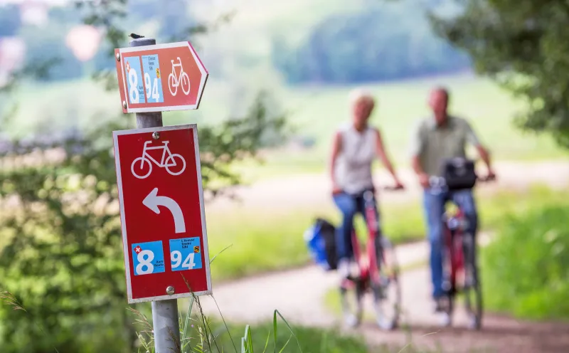Radfahrer auf dem Weg nach Biel