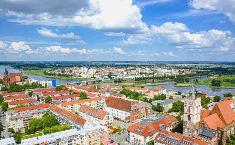 Stadt von oben, Frankfurt (Oder)