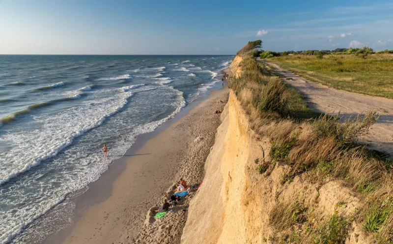 Ostsee-Radweg, Strand, Fahrradweg, Prerow