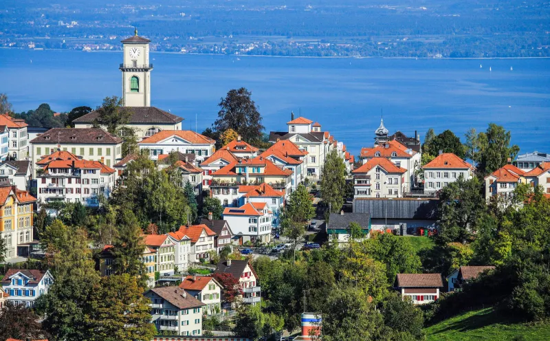 Heiden im Appenzeller Land mit Blick auf den Bodensee