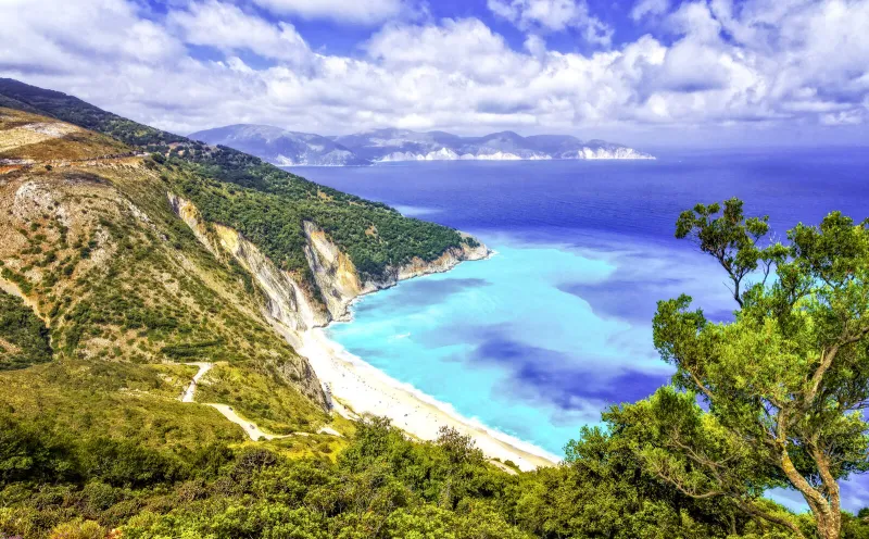 Aussicht auf Myrtos Beach