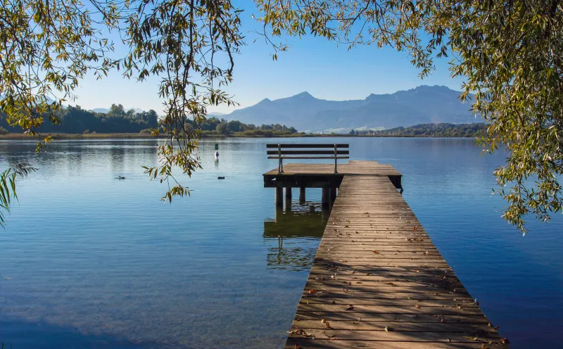 Chiemsee, Steg, Berge