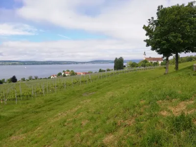 Blick auf die Wallfahrtskirche Birnau