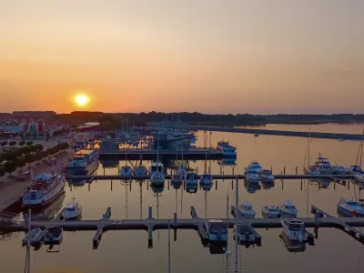 Hafen in Barth am Abend