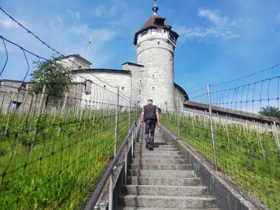 Treppe zur Festung Munot in Schaffhausen